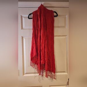Bijoux Terner red oversized tassel scarf